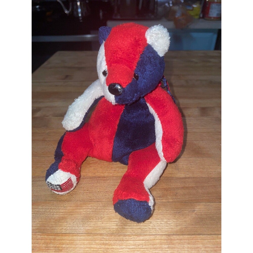 Ty Beanie Baby Patriot Bear Plush USA Red White Blue 2000 Vintage
